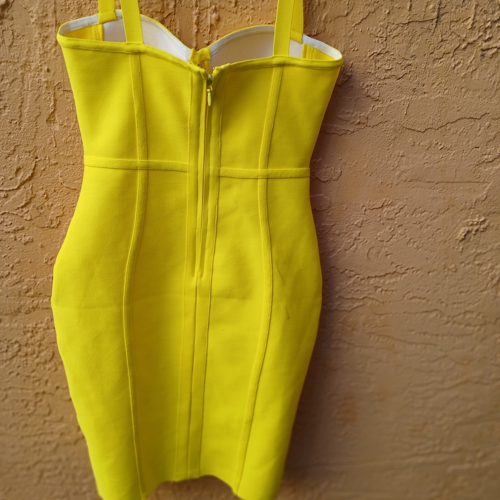 Vibrant Yellow Strapless Dress - Picture 2 of 2